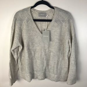 everlane alpaca almond vneck sweater
